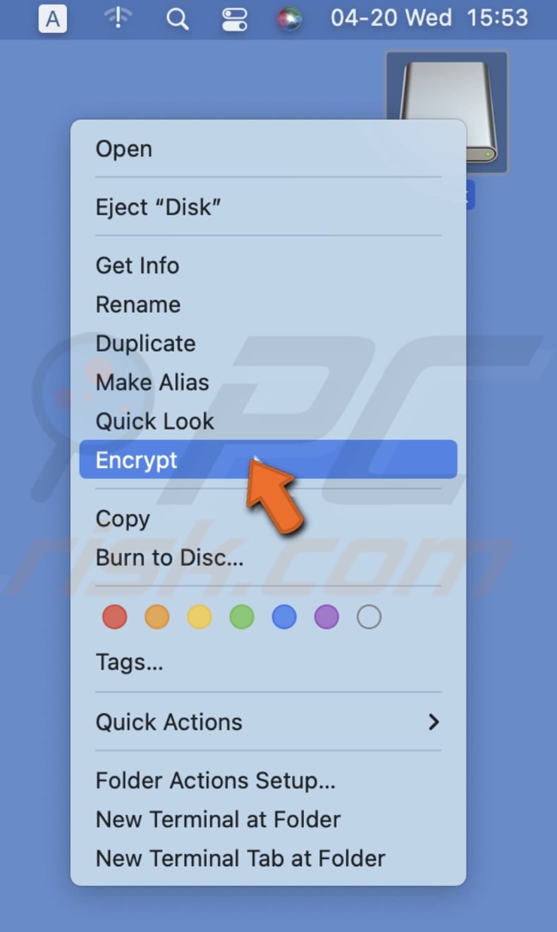 Click on Encrypt