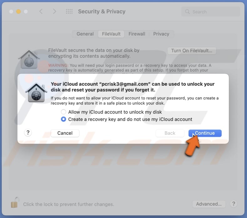 Select how to reset password