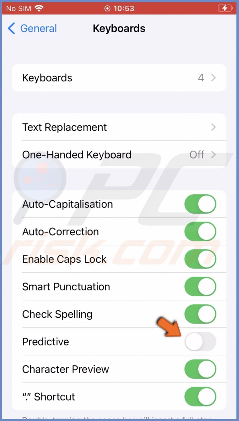 Disable Predictive feature