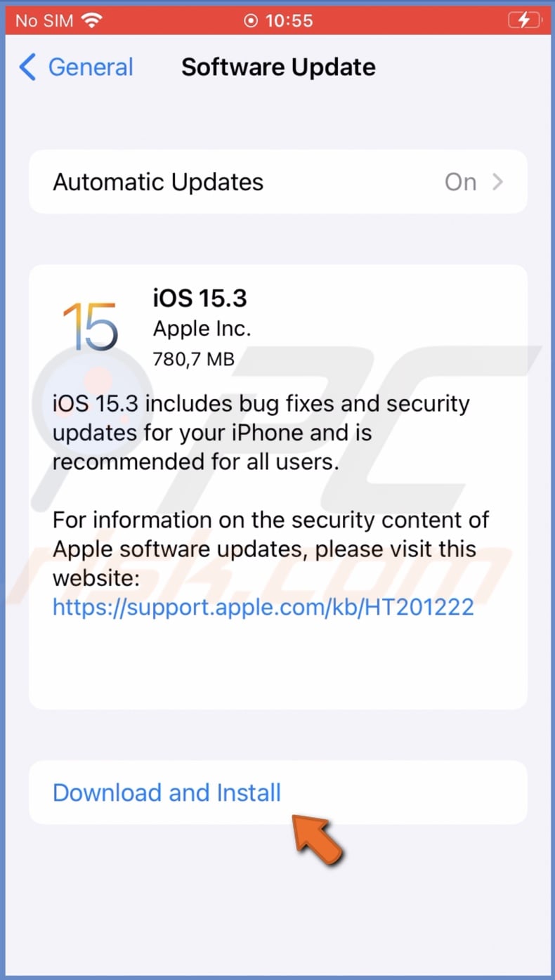 Tap on Download and Install