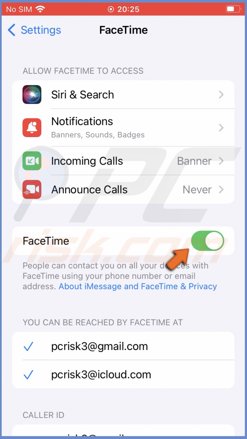 Enable FaceTime