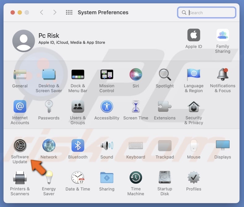 Go to Software Update