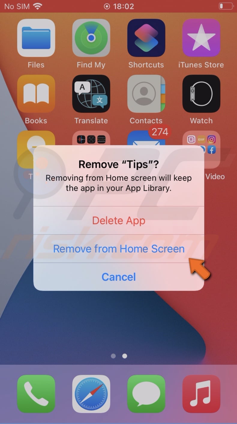 Remove from Home Screen
