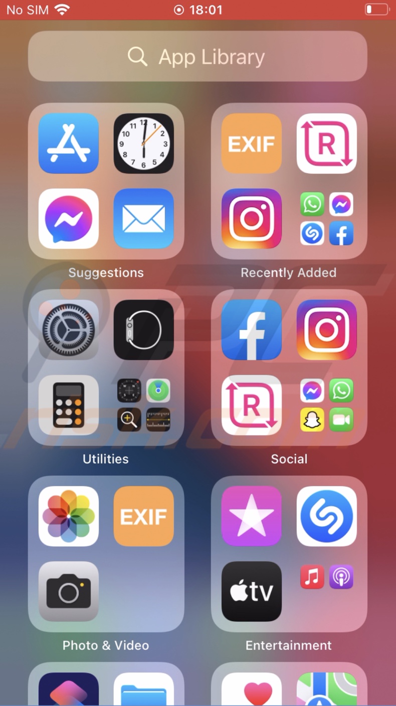 Search app in App Library