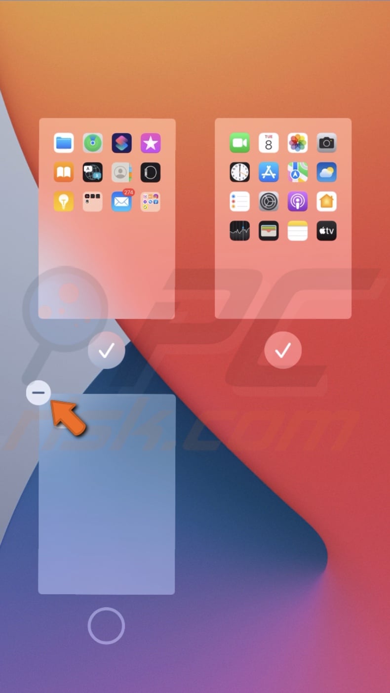 Tap on the minus button