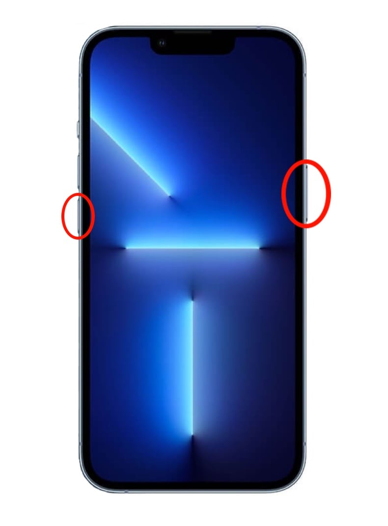 Press the Side and Volume Down buttons