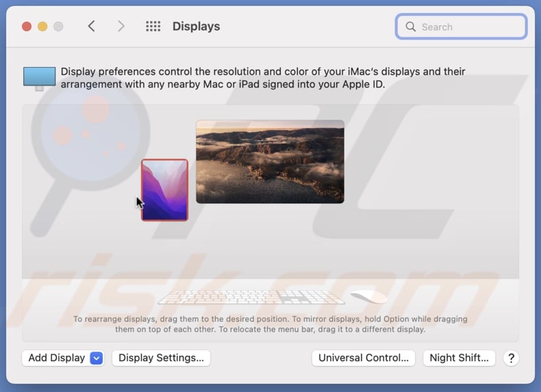 Change display positions