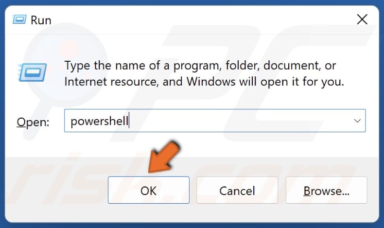 Type in powershell in Run and hold down Ctrl+Shift+Enter keys to open the powershell as an administrator