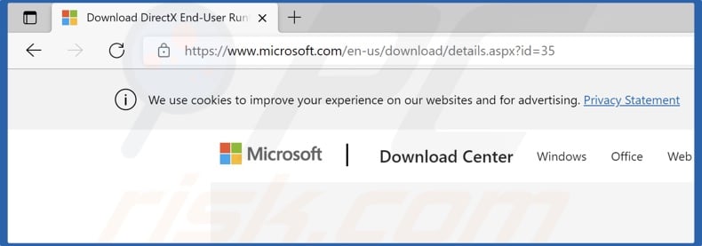 Go to DirectX End-User Runtime Web Installer website