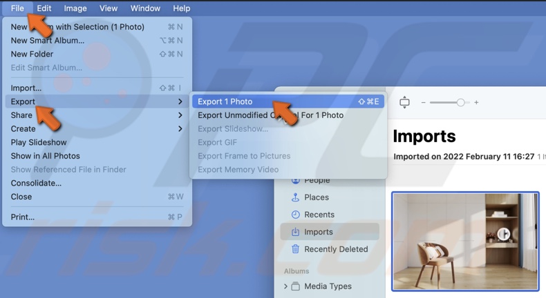 Click on Export Photo