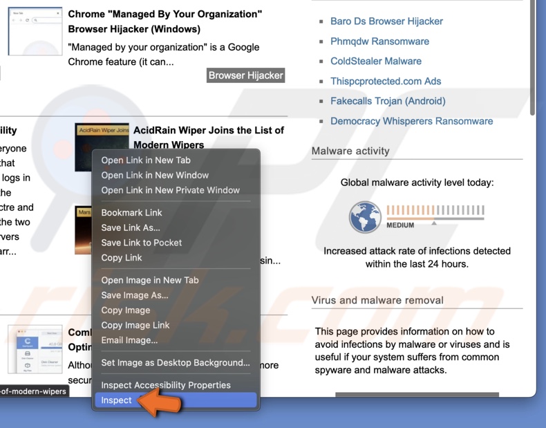 Inspect element in Firefox