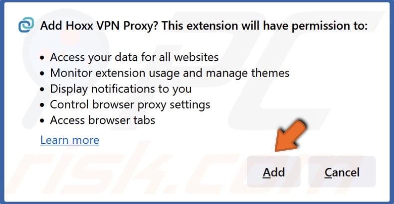 Click Add to confirm