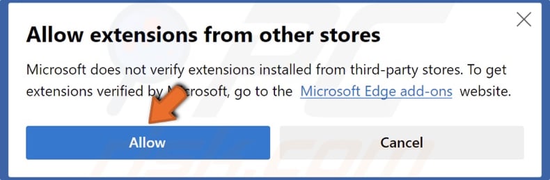 Click Allow to confirm