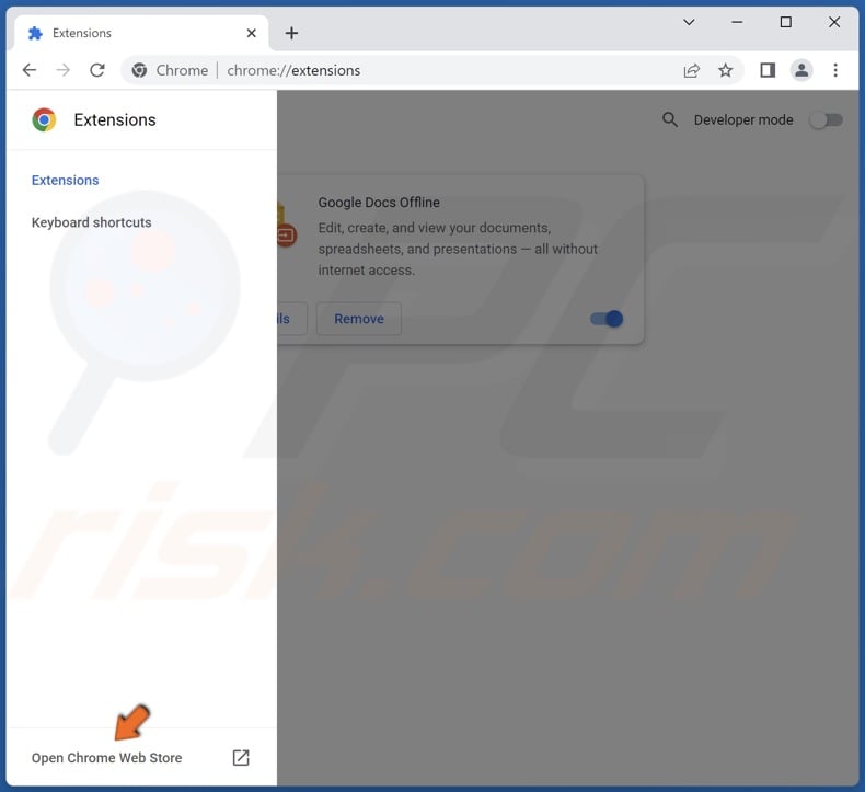 Click Open Chrome Web Store