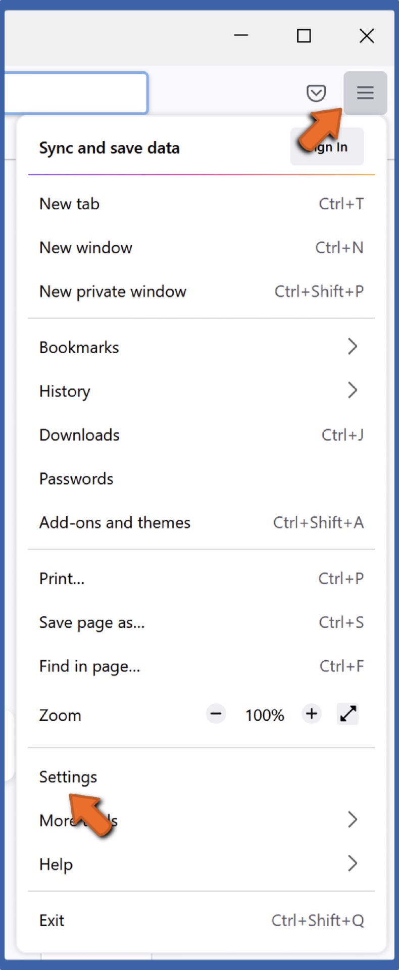 Open the Application Menu and click Settings