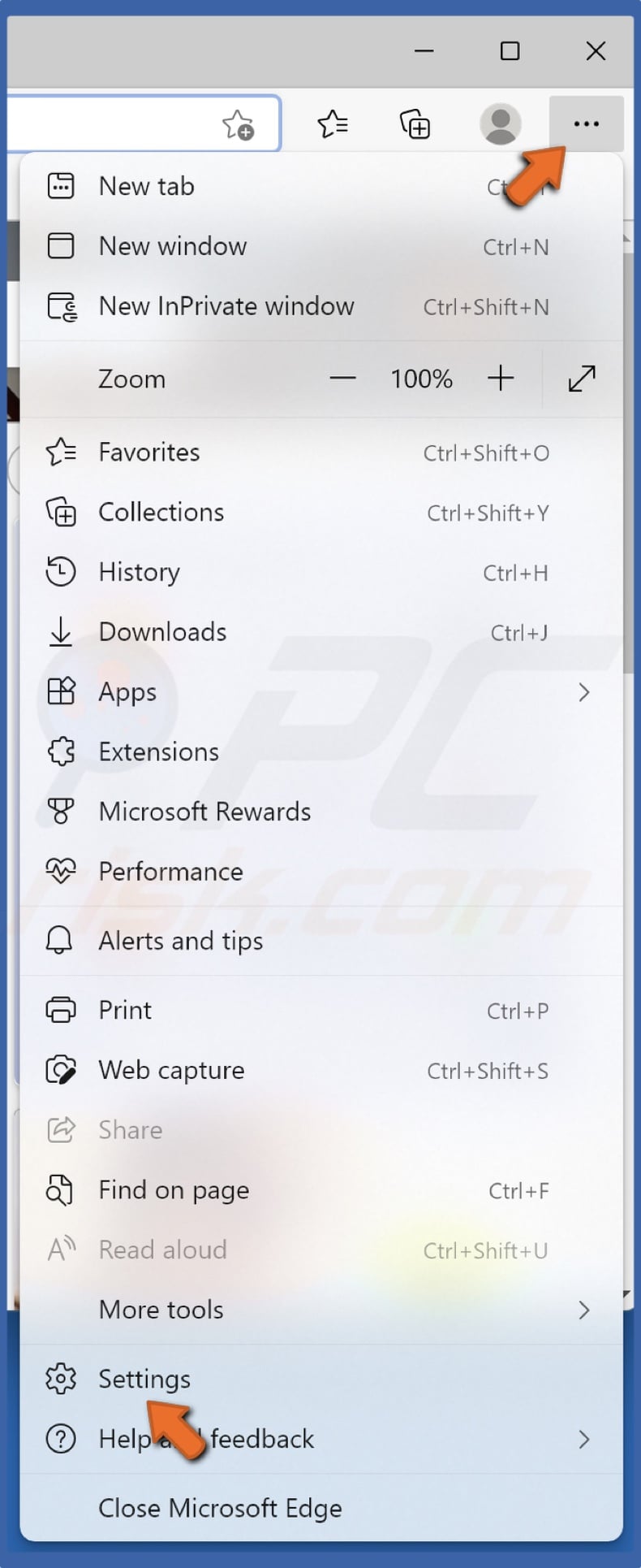 Open the menu and click Settings