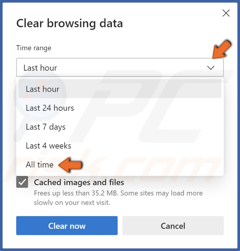Open the Time range drop-down menu and select All time