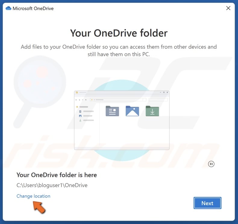 Click Change location
