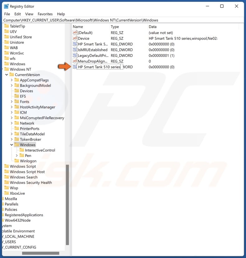Rename UserSelectDevice to your printer name and save the new name