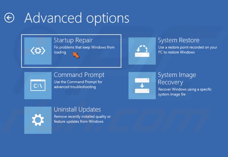 Click Startup Repair