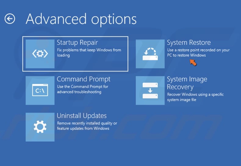 Click System Restore