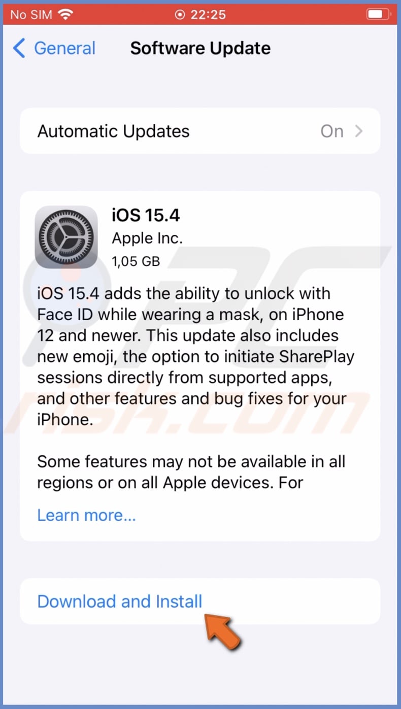 Tap on Download and Install