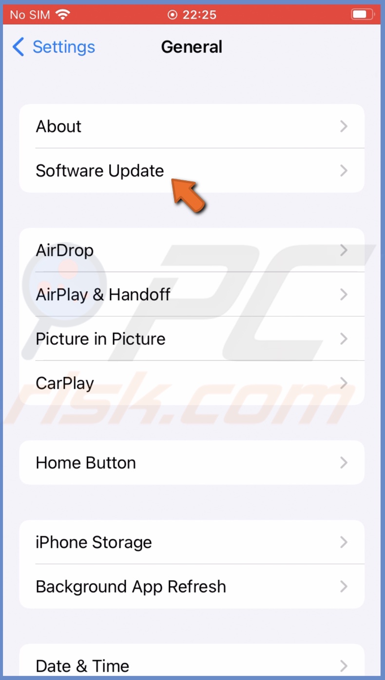 Tap on Software Update