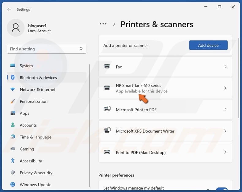 Click on your printer name