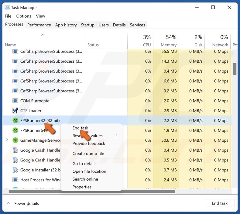 Right-click Razer Cortex-related processes and click End task