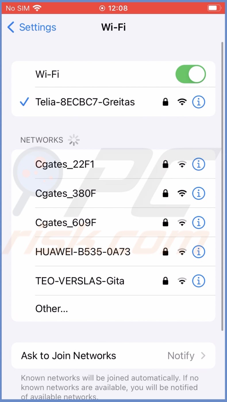 Connect to private Wi-Fi