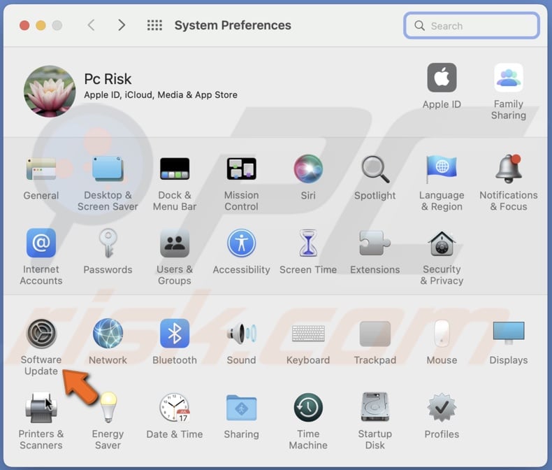 Go to Software Update
