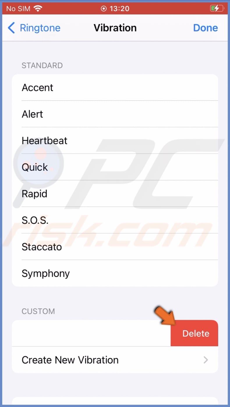 Delete created pattern