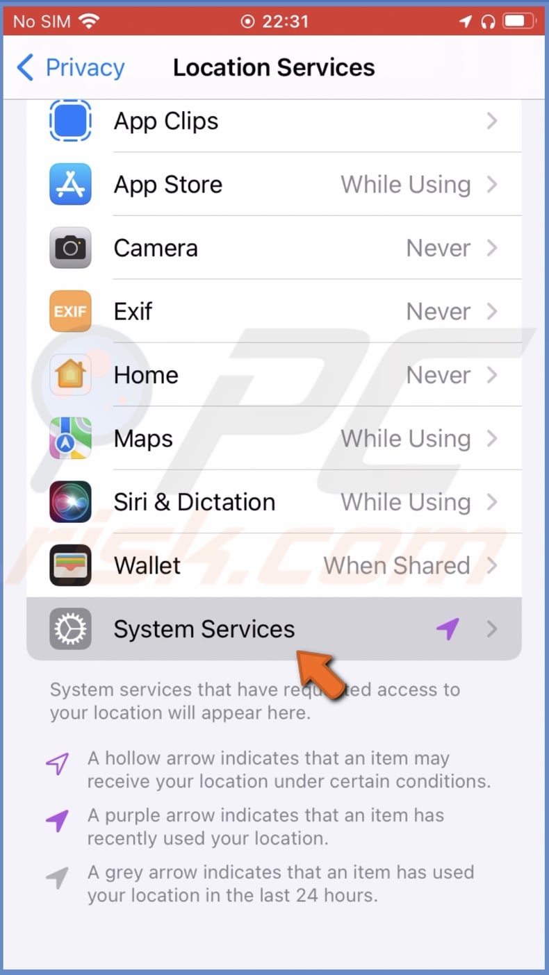 Go to System Services