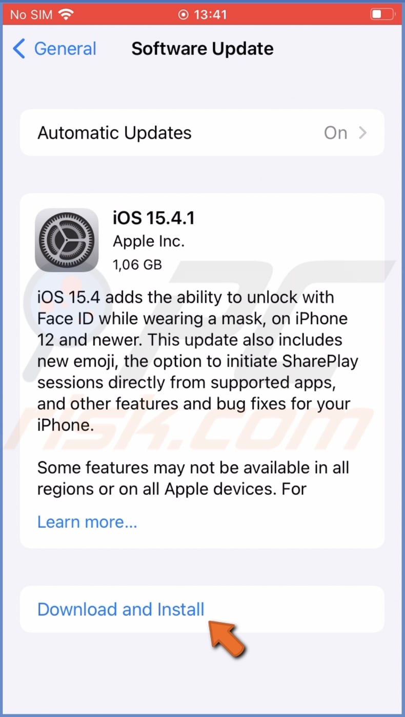 Download and install update
