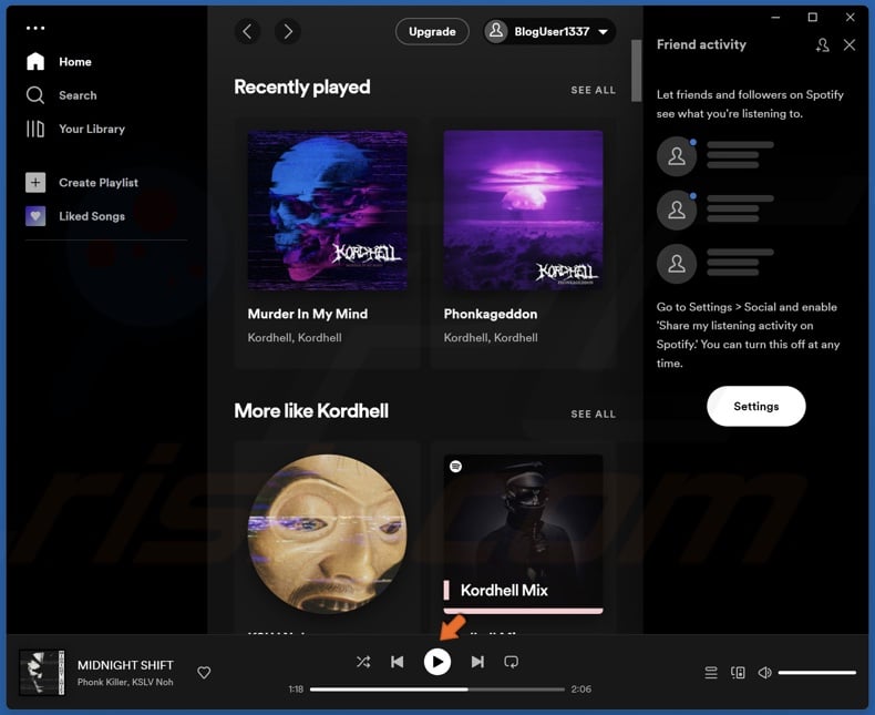 Open Spotify and click Play