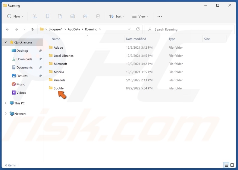 Got to the Spotify folder