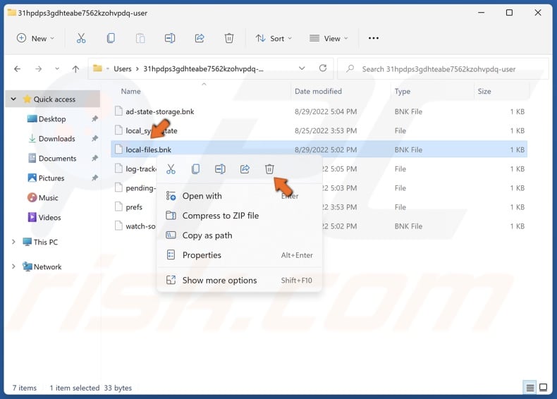 Right-click local-files.bnk and click Delete