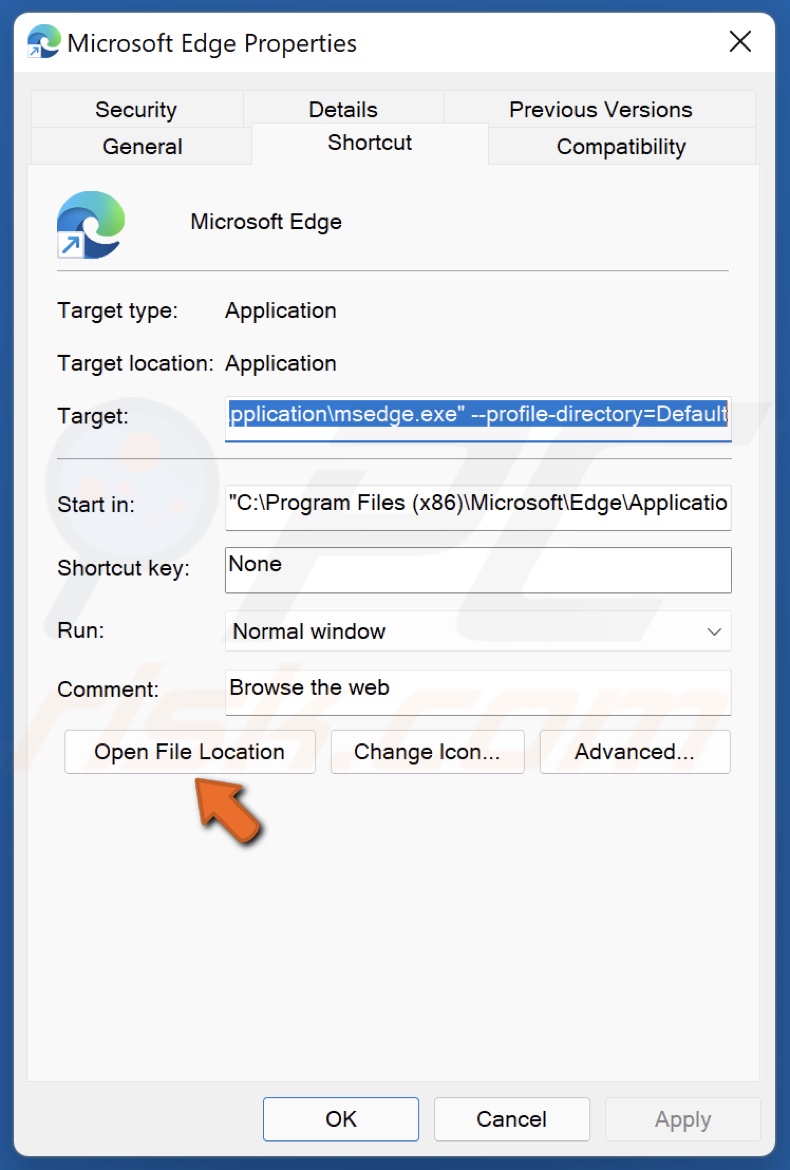 Click Open File Location