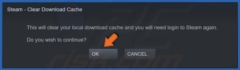 Click OK when prompted