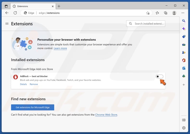 Toggle off the ad blocker extension