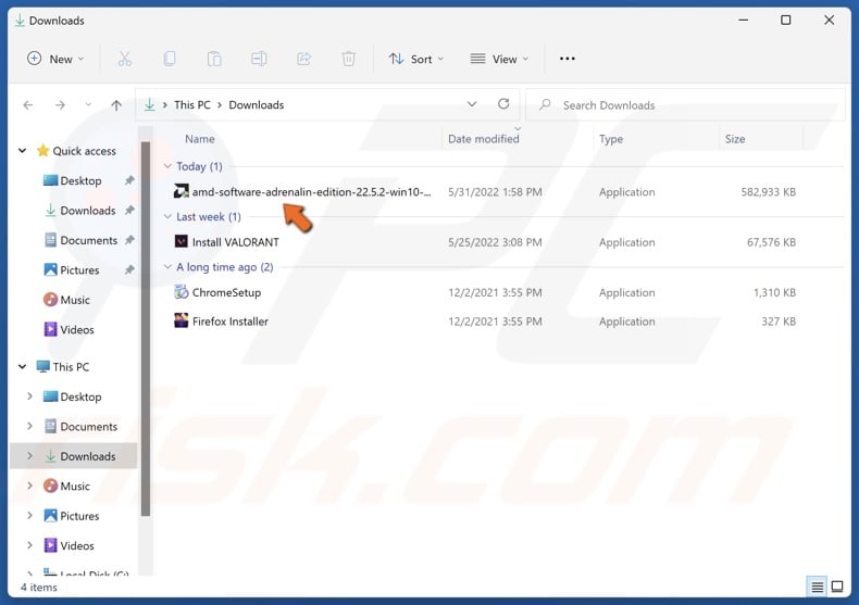 Run the AMD graphics card driver installer
