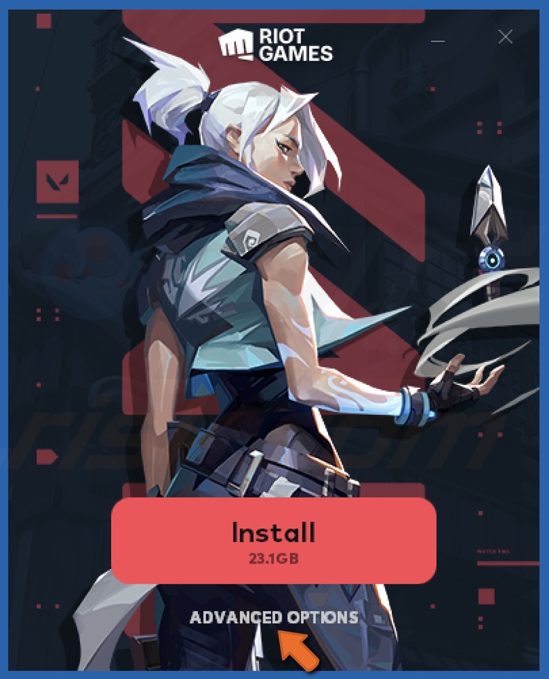 Click Advanced options