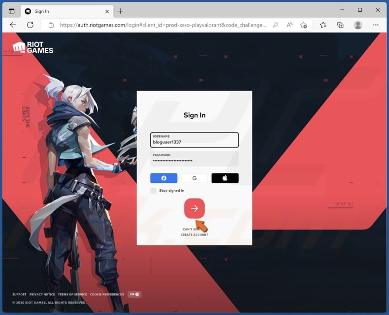 Enter your login credentials and click Sign In