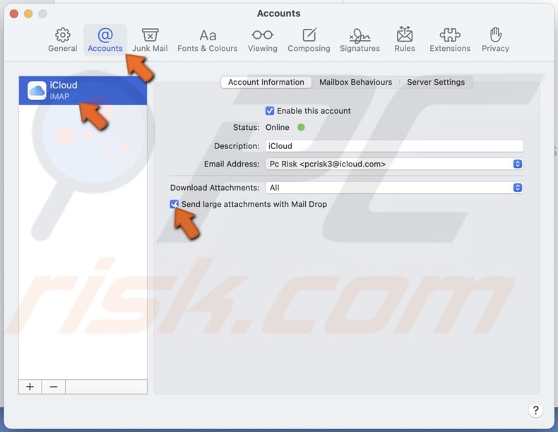 Automatically send files with Mail Drop on Mac