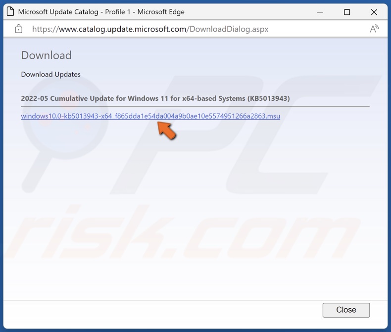 Click the update link to start downloading it