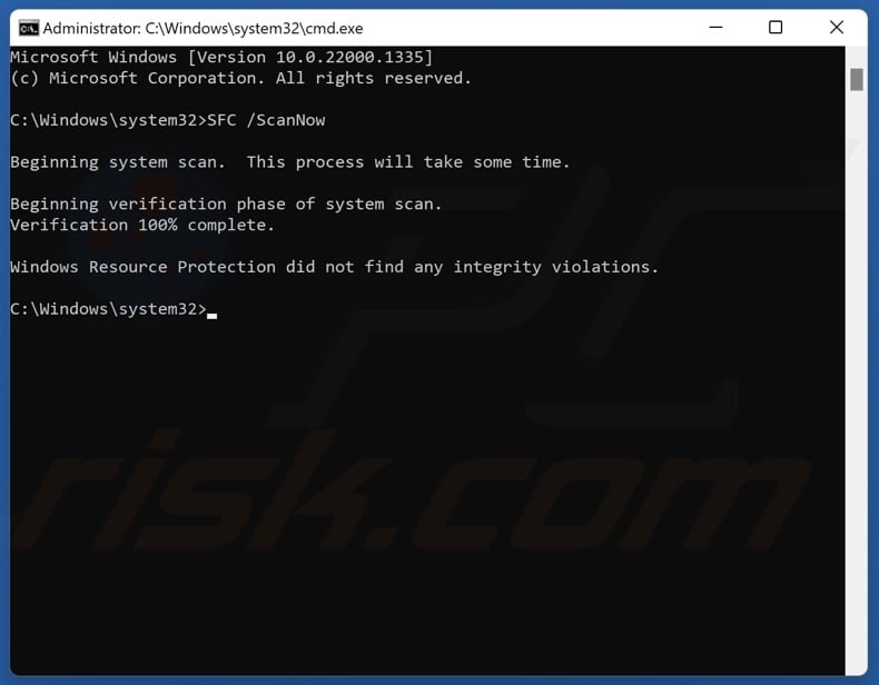 Run the SFC ScanNow command