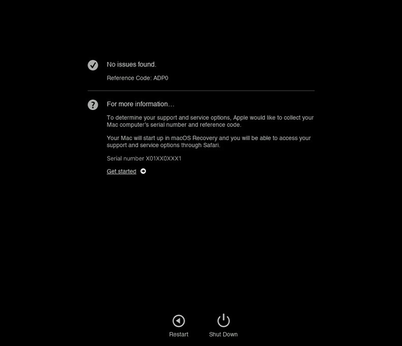 Apple Diagnostics report
