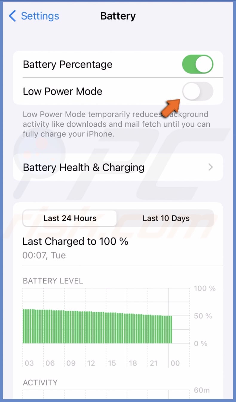 Disable Low Power Mode
