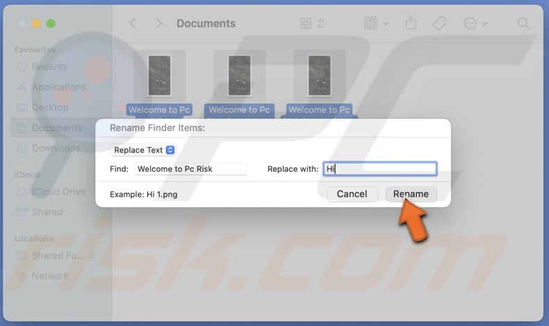 Rename multiple images