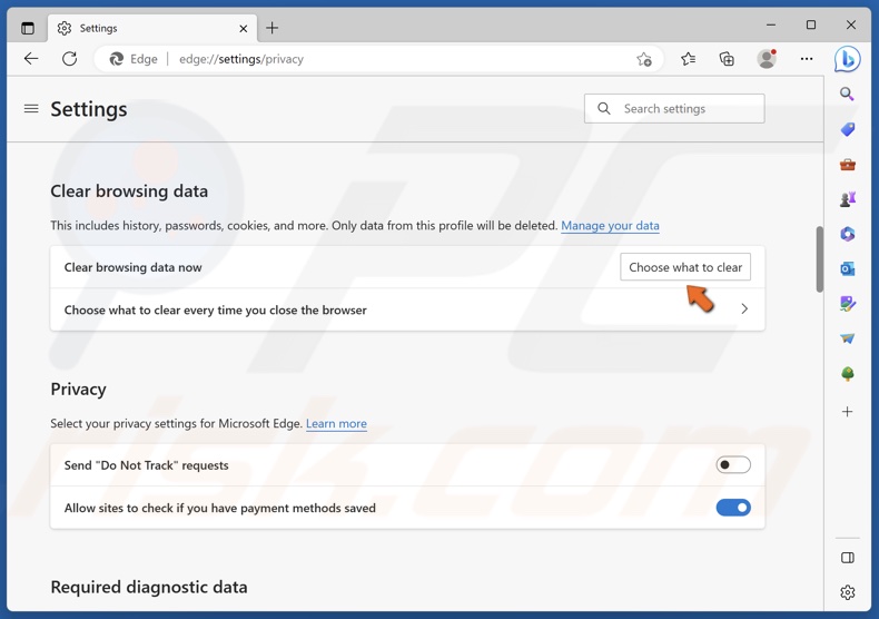 Click Choose what to clear